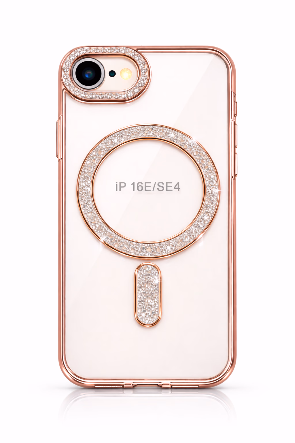 iPhone 16E - Bling Magsafe + Lens Protection - Rose Gold